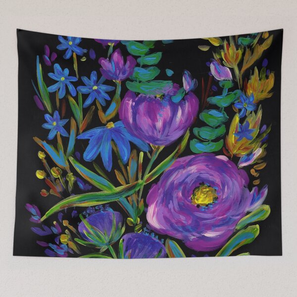Item preview, Purple & blue fowers designed and sold by SelinaFloca.