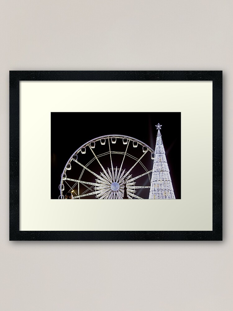 Ferris Wheel At Christmas Market Marche Aux Poissons Brussels Belgium Framed Art Print By Johnecclesphoto Redbubble