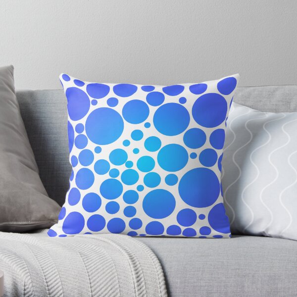 Bubbles All-Over Pattern in Purple to Turquoise Ombre Throw Pillow