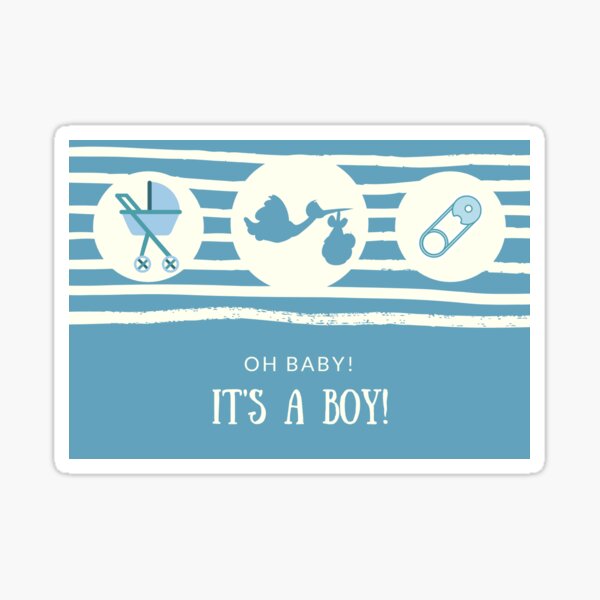 Baby Boy Announcement 1.25 Sticker It's a Boy! Polaroid (48 Stickers) 