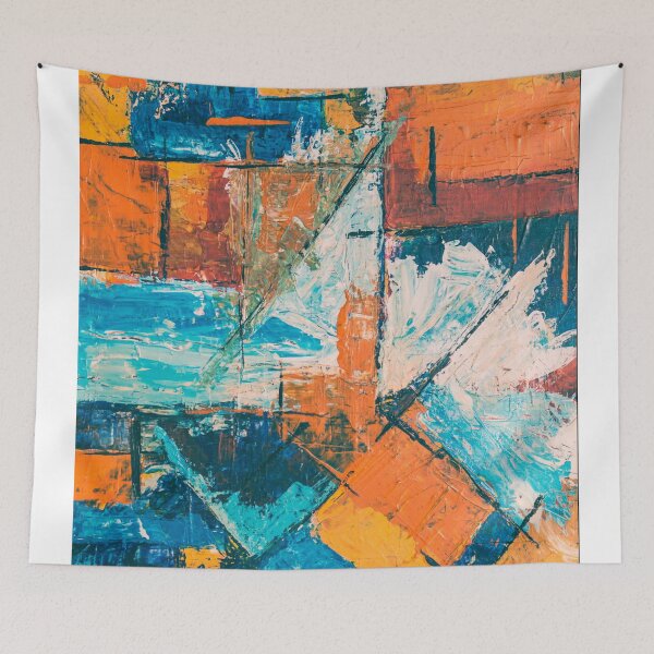 Item preview, The two opposite rivers collide Brush Hand Painted Artwork designed and sold by Saraartwork.