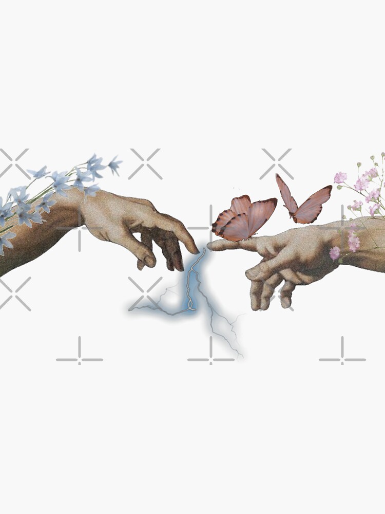 "The Creation of Adam hands" Sticker by emilylao | Redbubble