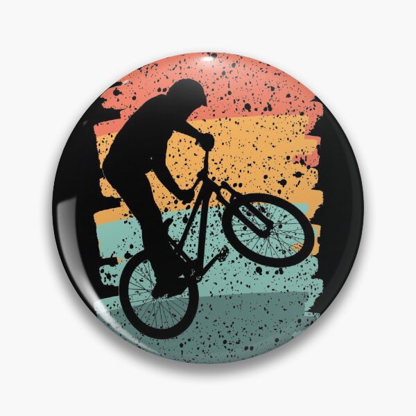 Item preview, Mountain Biking Silhouette on a Distressed Sunset Color Background designed and sold by Rhu Creations.