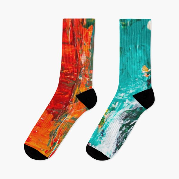 Item preview, The Volcano And The Sea Collide Colors Brush Hand Painted Artwork designed and sold by Saraartwork.