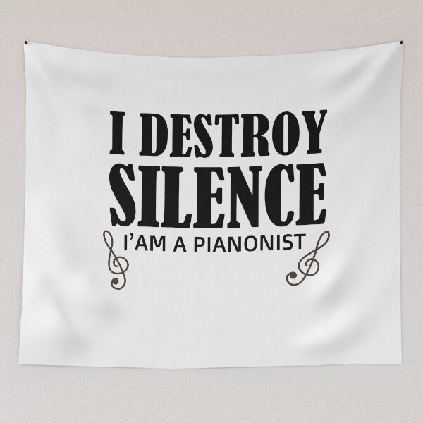 Item preview, I destroy silence -  i destroy silence piano,funny piano lovers - gift for pianonist designed and sold by 0umStore.