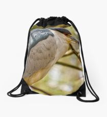 Night Heron Portrait Drawstring Bag