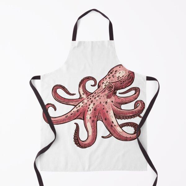 Item preview, angry orange octopus blue ocean sea monster designed and sold by treasure-crafts.