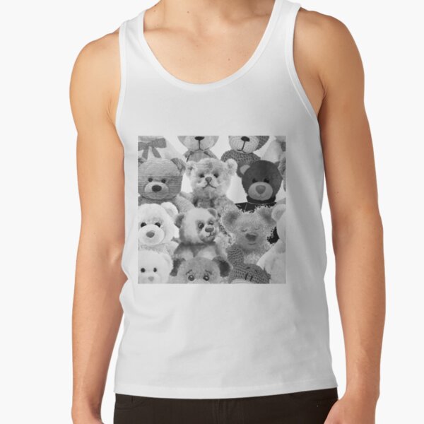 Teddy bear - lots of teddy bears - black and white Tank Top