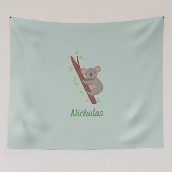 Item preview, NIcholas Boys Name Koala Print designed and sold by melbournegirl.