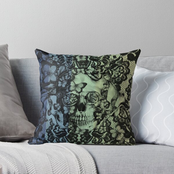 Item preview, Navy fade Victorian Lace Skull designed and sold by KristyPatterson.