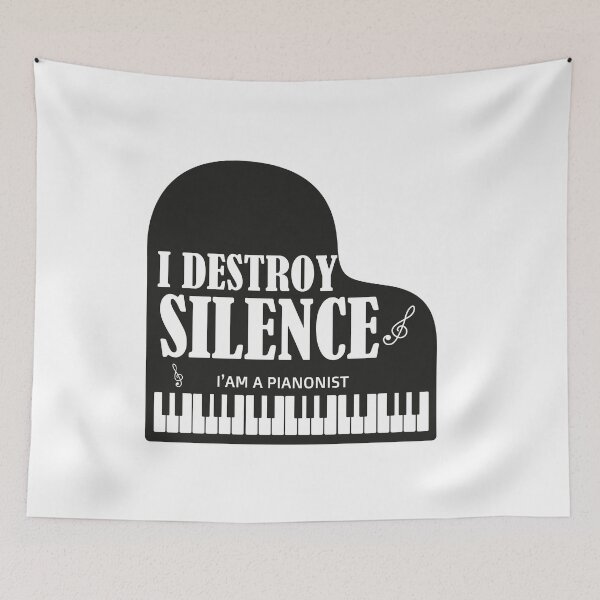 Item preview, I destroy silence -  i destroy silence piano,funny piano lovers - gift for pianonist designed and sold by 0umStore.