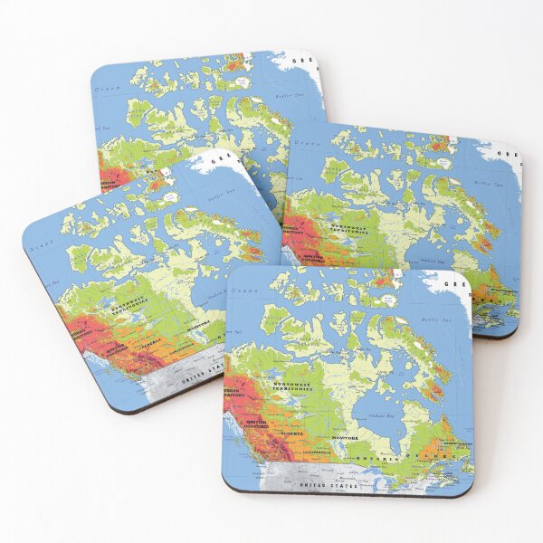 Item preview, physical map of CANADA, topographic map of CANADA with names for the provinces and territories, cities and Major Lakes and Rivers designed and sold by mashmosh.