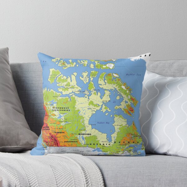 Item preview, physical map of CANADA, topographic map of CANADA with names for the provinces and territories, cities and Major Lakes and Rivers designed and sold by mashmosh.
