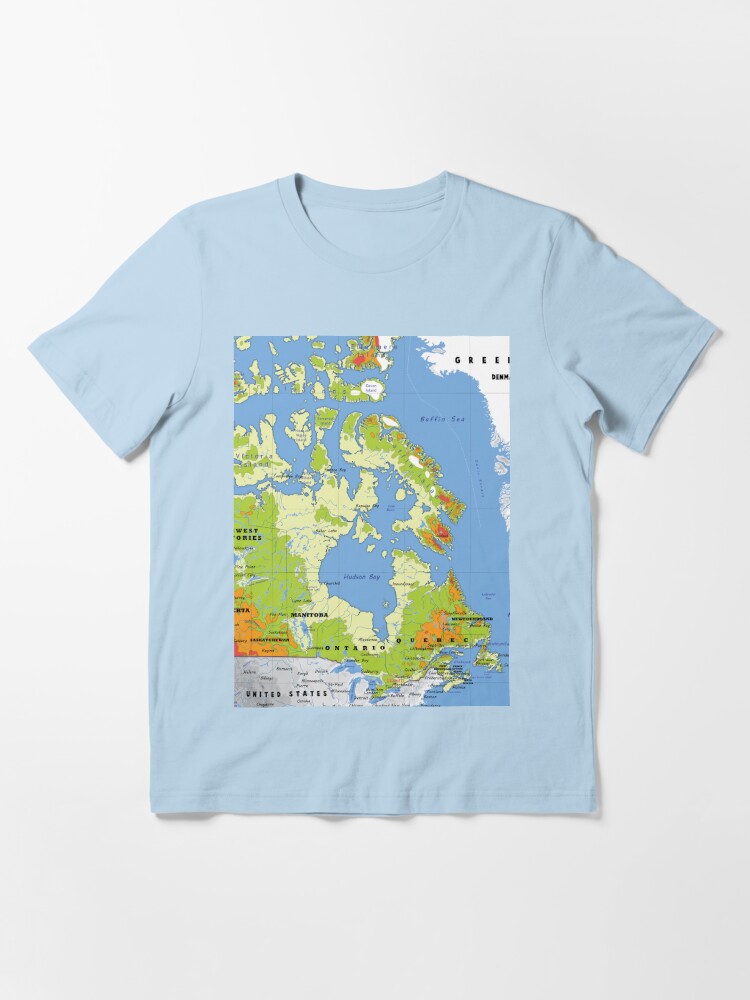 physical map of CANADA, topographic map of CANADA with names for
