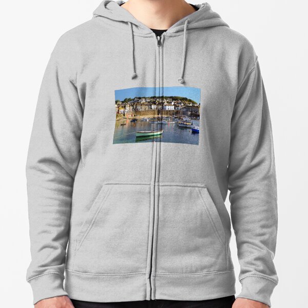 SLEEPY MOUSEHOLE MORNING, CORNWALL Zipped Hoodie