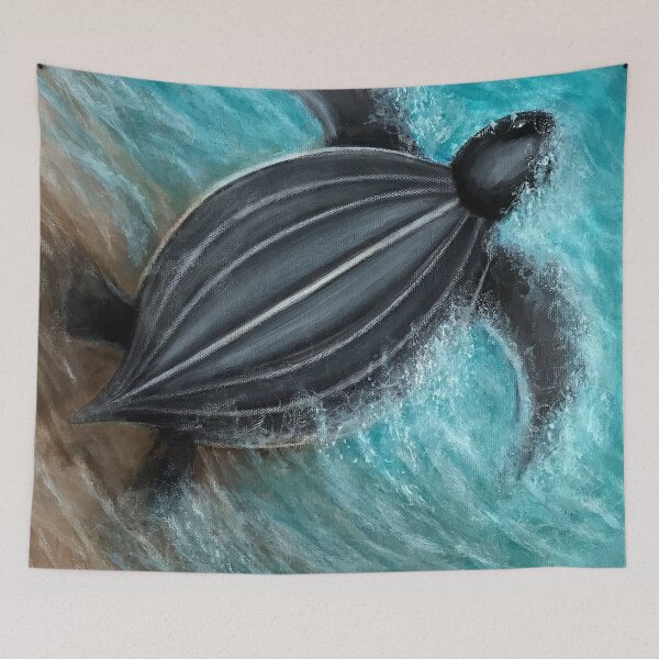 Item preview, Leatherback sea turtle hatchling approaching the sea designed and sold by Sara Ponce.