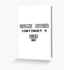 Game Over Geek Gaming Nerd Retro PC NES SNES PlayStation XBOX SEGA Greeting Card