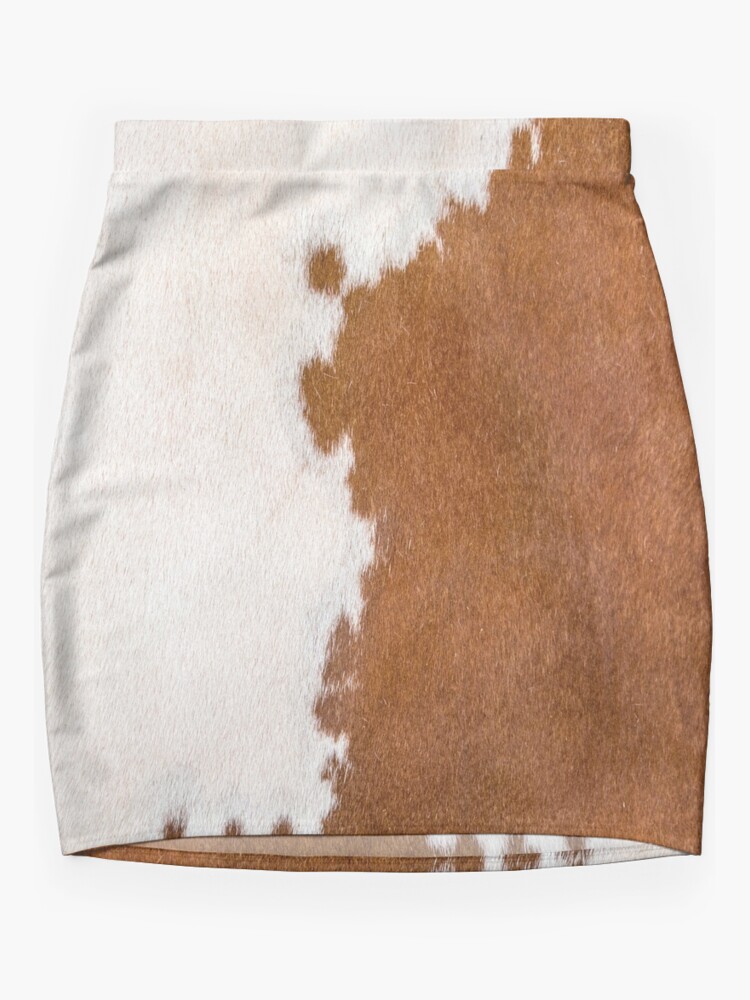 brown cowhide skirt