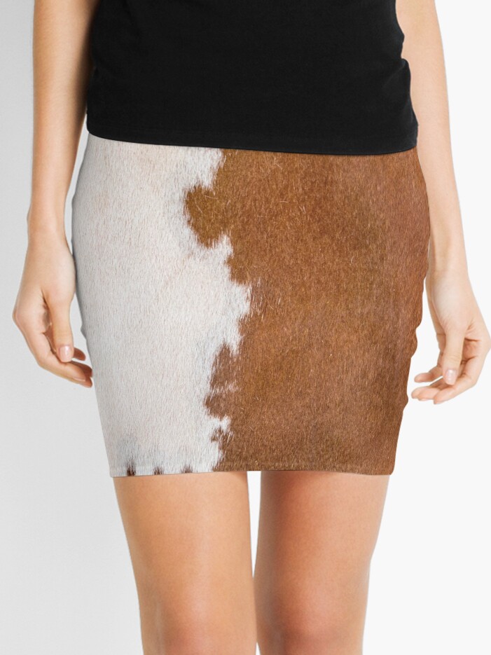 brown cowhide skirt