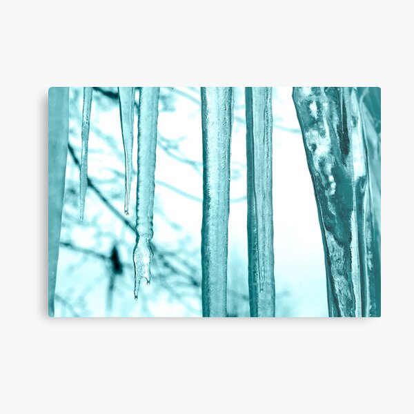 Turquoise Icicles Metal Print