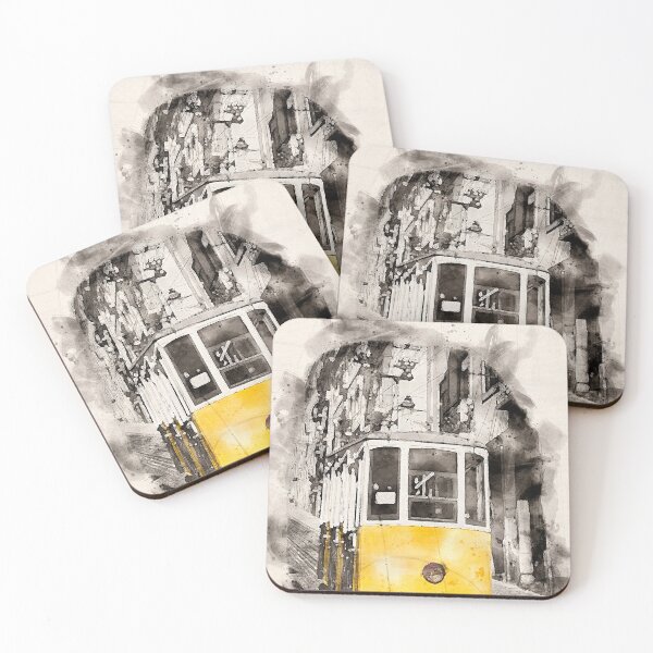 Item preview, Watercolor Tram Lisbon designed and sold by ffpdsgn.