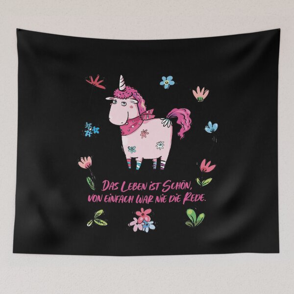 Item preview, Unicorn German Quote Life is Beautful designed and sold by catsandmore.