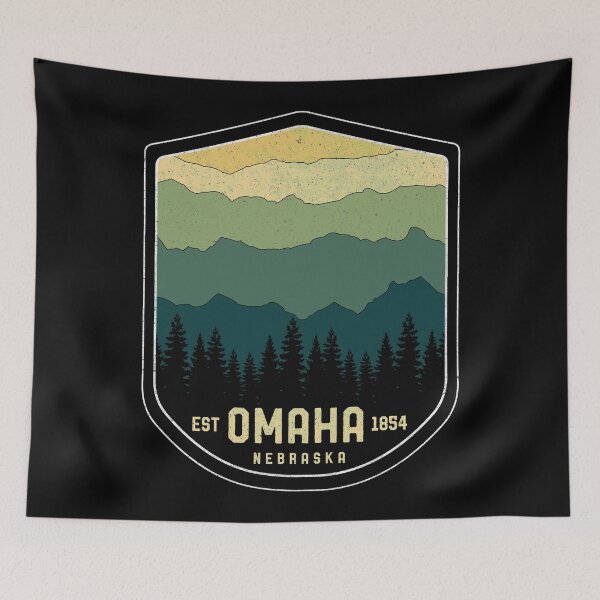 Item preview, Retro Omaha Nebraska NE State Souvenir Mountains 80s Vintage designed and sold by merchzy.