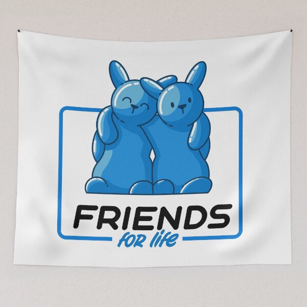 Item preview, Friends for life blue gummy bunnies designed and sold by Between Clouds.