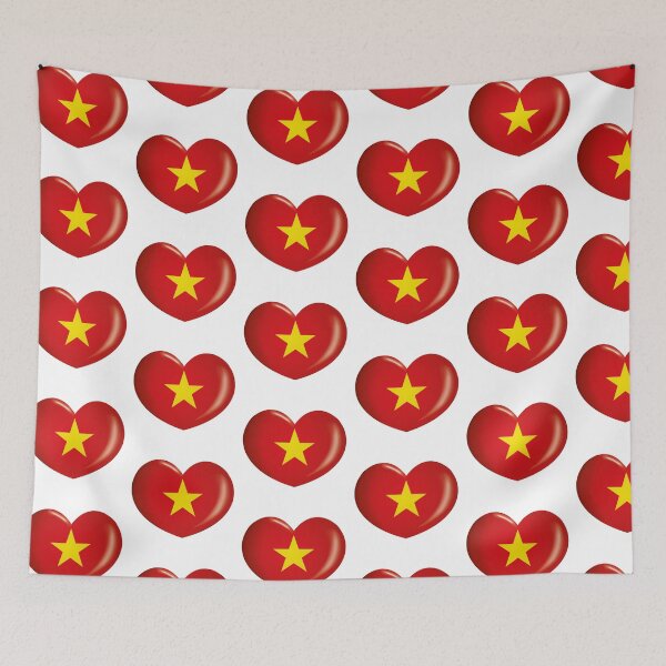 Artikelvorschau, Symbol, das Herz Vietnam Flagge darstellt. Ideal für Kataloge institutioneller Materialien und Geografie entworfen und verkauft von LucianoCosmo.