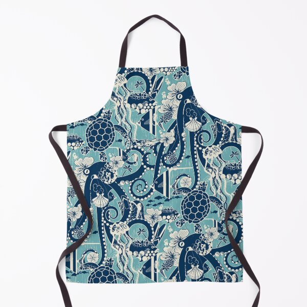Item preview, Tropical Hideaway - turquoise and navy designed and sold by appleyards.