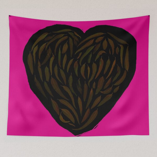 Item preview, Gumleaf Love-Heart, Pink Background designed and sold by Geoff Treagus.