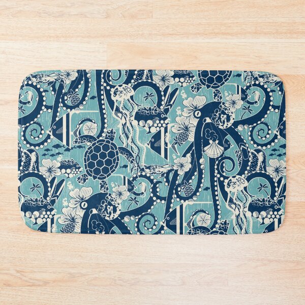 Item preview, Tropical Hideaway - turquoise and navy designed and sold by appleyards.