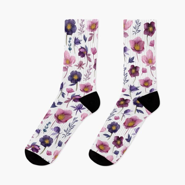 Item preview, Purple and Violet Hellebore Plant Watercolor Pattern designed and sold by CrossVersion.