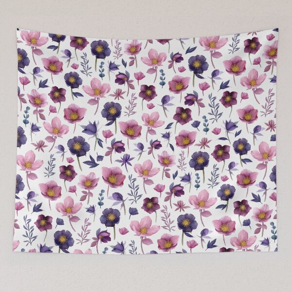 Item preview, Purple and Violet Hellebore Plant Watercolor Pattern designed and sold by CrossVersion.