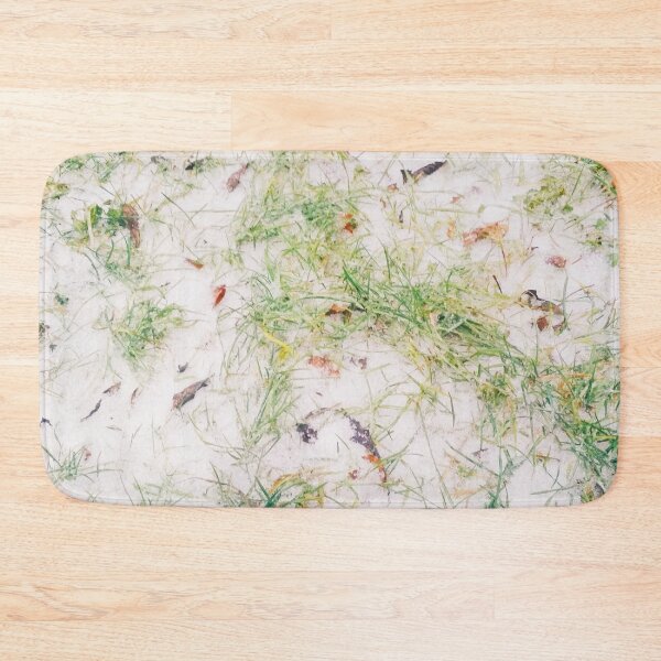 Item preview, First snow, natural background, green grass covered with snow  designed and sold by helenkaiy.