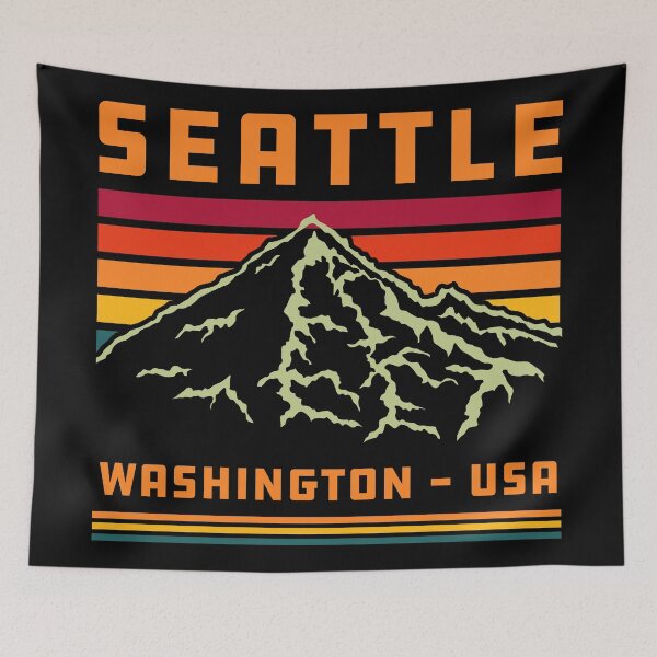 Item preview, Retro Vintage Seattle Washington State 80s Souvenir Mountain designed and sold by merchzy.