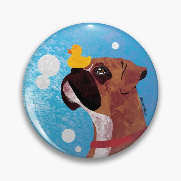 Artikelvorschau, Boxer Hund In Badewanne Mit Gummi Ducky entworfen und verkauft von FFDoodles.