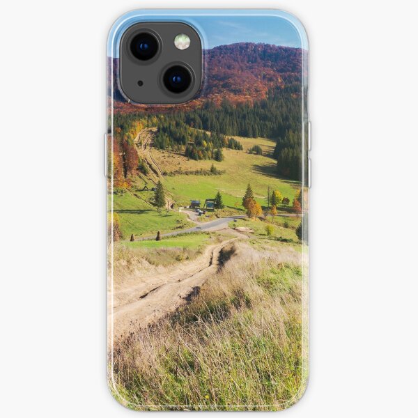 panorama of mountainous landscape in autumn iPhone Soft Case