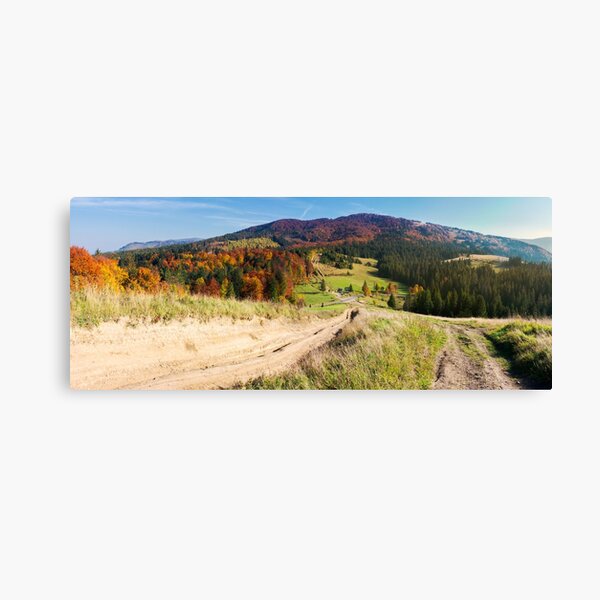 panorama of mountainous landscape in autumn Canvas Print