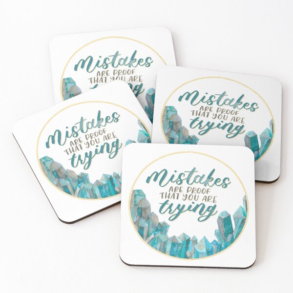 Item preview, Blue Crystals - Mistakes are proof that you're trying designed and sold by floweringwords.