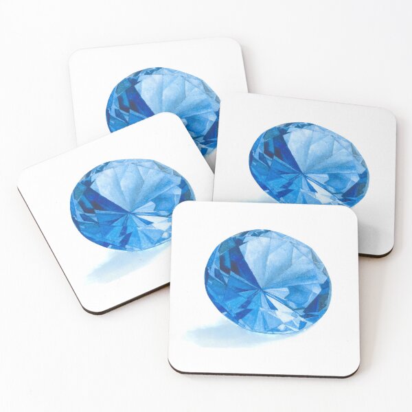 Item preview, Blue Sapphire Gem Watercolour Painting designed and sold by floweringwords.