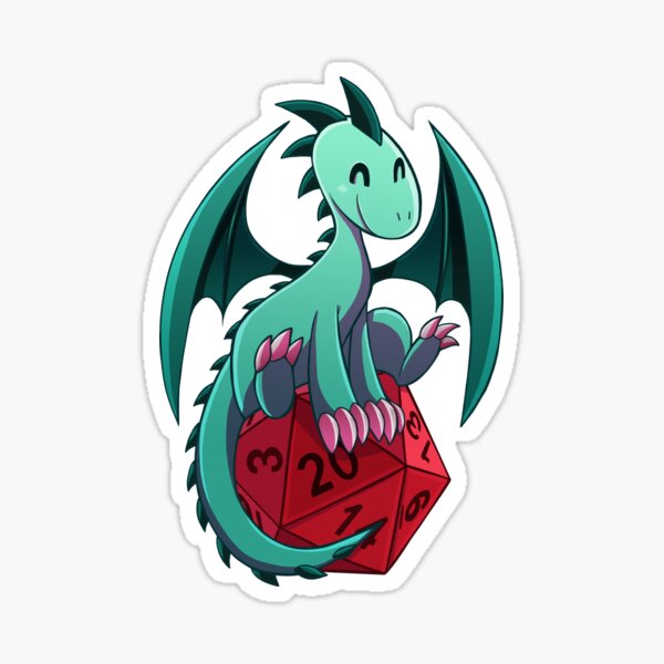 Aperçu de l'œuvre D&D – Dragons et dés ! (Dragon vert) créée et vendue par kickgirl.