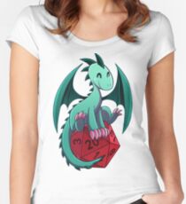 D&D - Dragons and Dice! (Green Dragon) Women's Fitted Scoop T-Shirt