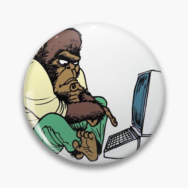 Artikelvorschau, Gorilla am Computer entworfen und verkauft von Venture-Graphix.