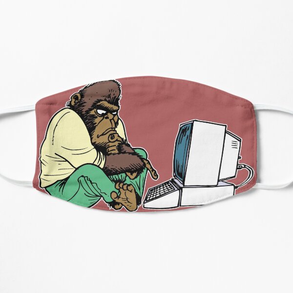 Gorilla on Computer Flat Mask