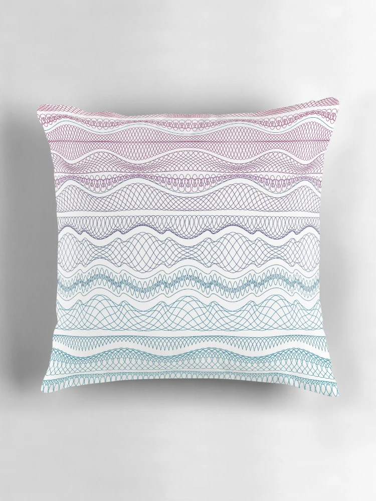 Thumbnail 3 of 4, Pillow, Guilloche Wave [Roufxis-Rb] designed and sold by RoufXis.