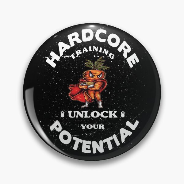 Item preview, Hardcore Training Unlock Your Potential Angry Carrot  Foodie Workout Bodybuilding designed and sold by ProjectX23.