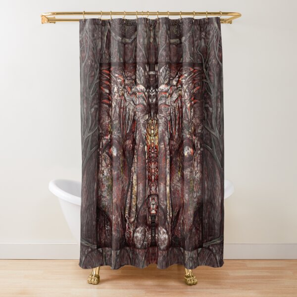 “Shamalion” (red) Shower Curtain