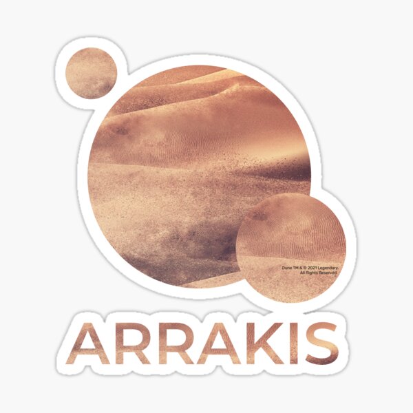 Dune, Arrakis With Two Moons, Minimalist Movie Design Sticker