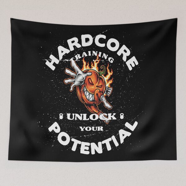 Item preview, Hardcore Training Unlock Your Potential Halloween Pumpkin Workout Bodybuilding designed and sold by ProjectX23.